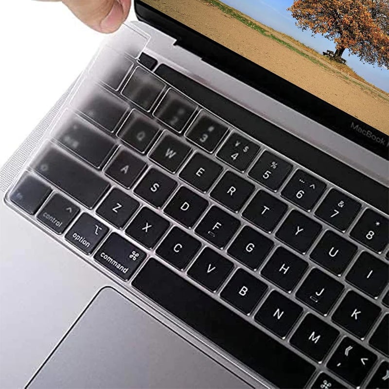 imComor Ultra Thin Clear Keyboard Cover for 2020-2024 New MacBook Pro 13 Inch Model A2338 M2 M1 A2289 A2251 & 2020 2019 MacBook Pro 16 inch Model A2141 with Touch Bar & Touch ID Keyboard Skin Protector Cover - Image 4